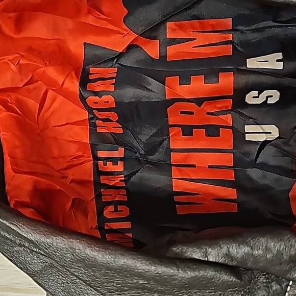 Michael Hoban coat vintage 100% leather black fringed biker style sz Large - Picture 7 of 11